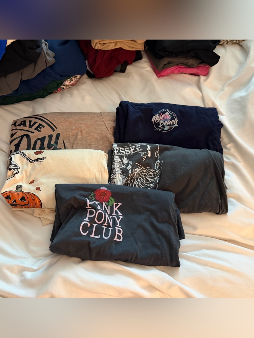 Graphic Tee Bundle - Black, Cream, Gray, Navy